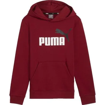Chlapecké oblečení Chlapecká mikina Puma ESSENTIALS + BIG LOGO HOODIE 140 Vínová, Černá, Bílá