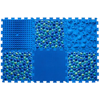 Masážní přístroj Masážní ortopedická podložka Ortek Puzzle - 6 dílů modrá oblázky