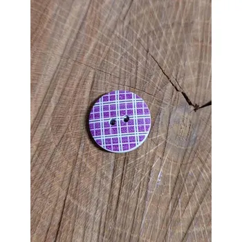 Knoflík Knoflík dřevěný 20 mm barva fialová