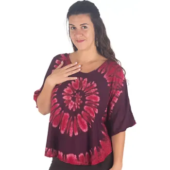 Dámské pončo Batikované letní pončo Spiral Purple, Sittar.cz UNI