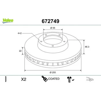 Brzdový kotouč Brzdový kotouč VALEO 672749