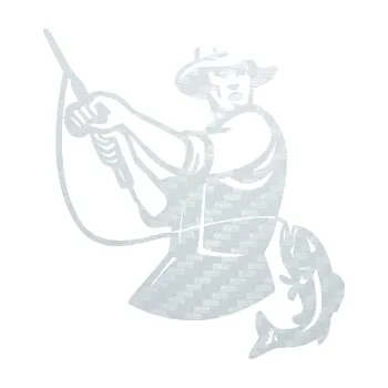 Polep vozidla SAMOLEPKA Rybář 024 pravá úlovek (51 - 3D karbon bílý) NA AUTO, NÁLEPKA, FÓLIE, POLEP, TUNING, VLASTNÍ TEXT, TISK, AUTOSAMOLEPKY.cz, POLEPY, OBRÁZEK, LOGO, SAMOLEPKY