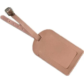 Příslušenství k zavazadlu Mendosína Koženková jmenovka / visačka na kufr - starorůžová