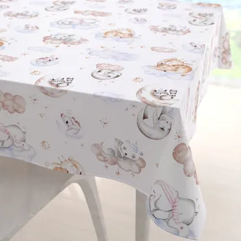 ubrus Dětský bavlněný čtvercový ubrus Sandra SA-368 Spící zvířátka na obloze 40x40 cm