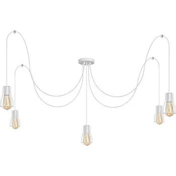 Lustr na lanku TUBE LONG 5xE27/10W/230V bílá