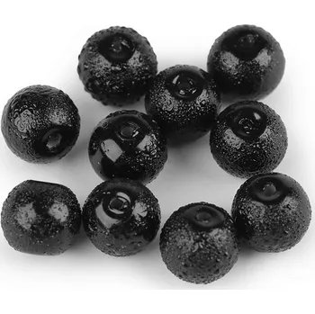 Korálek Skleněné voskové perly vroubkované Ø8 mm 40 kusů - 80 černá