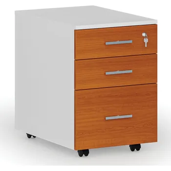 Zásuvkový kontejner Kancelářský mobilní kontejner na závěsné složky PRIMO WHITE, 3 zásuvky, bílá/třešeň