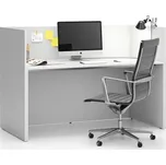 PLAN Kancelářská sestava single s paravánem SEGMENT, rovná, bílá/bílá