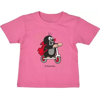 Triko Krtek, 96-104, koloběžka, bavlna, krátký rukáv, růžové