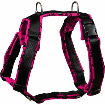 Postroj pro psa Postroj 4Dox Comfort plus L Limited - růžový s tlapkami