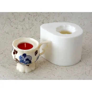 Silikonová forma - svícen Ozdobný hrníček 95 x 73 x 72 mm