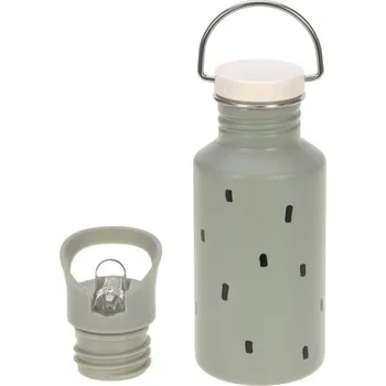 Láhev Dětská lahev Lässig Bottle Stainless Steel Happy Prints light olive