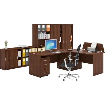 Kancelářská sestava Sestava kancelářského nábytku MIRELLI, typ B, ořech