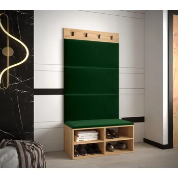 Předsíňová stěna Předsíňová stěna Miro 2 - dub Craft Barva: Tmavě zelená - Manila 35