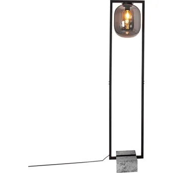 Lampička By Rydéns Dixton stojací lampa 150 cm kouřové sklo - kabel 250 cm kouřově šedá-transparentní, černá, betonově šedá 1 x 40 W - Doprava zdarma