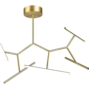 Zambelis LED stropní světlo 2071, 5 zdrojů, 90 cm, zlatá - baldachýn - Ø 20 cm, výška 6 cm LED celkem 49 W - Doprava zdarma