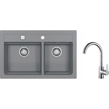 Granitový dřez SET ALVEUS ATROX 50 / 81 + TONIA CHROM