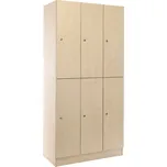 Dřevěná šatní skříňka Visio - 6 boxů, 90 x 45 x 185 cm, cylindrický zámek, javor