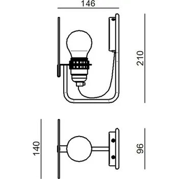 Lampička Stilnovo Bugia LED nástěnné světlo, jednožárovkové, černé - Ø nástěnného držáku 9,6 cm černá 1 x 4,5 W LED - Doprava zdarma