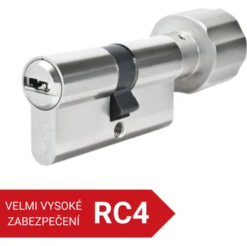 Vložka do dveří Cylindrická vložka ABUS X12R s knoflíkem, 5 klíčů Rozměr: 50 + K 60 mm