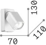 Ideallux Ideal Lux nástěnný bod Rudy Square, černý, s jedním plamenem, kovový černá 1 x 7 W LED - Doprava zdarma