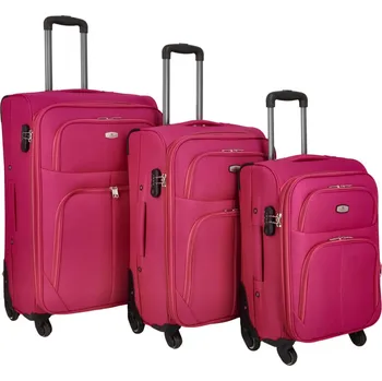 Cestovní látkový kufr fuchsiový - Ormi Mischell SADA růžová