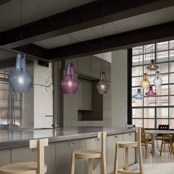 Ailati Závěsné svítidlo Romeo 130 cm, ametystové sklo šedá, ametystově průhledná 1 x 70 W - Doprava zdarma