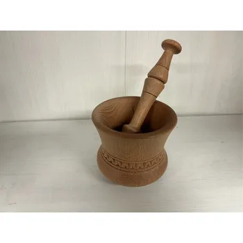 Hmoždíř Dřevotéka Dřevěný hmoždíř - vyřezávaný 9x10 cm Dřevěný hmoždíř - vyřezávaný 9x10 cm