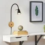 Briloner LED nástěnné světlo 2180015 s dřevěným detailem černá, světlé dřevo 1 x 4,8 W LED - Doprava zdarma