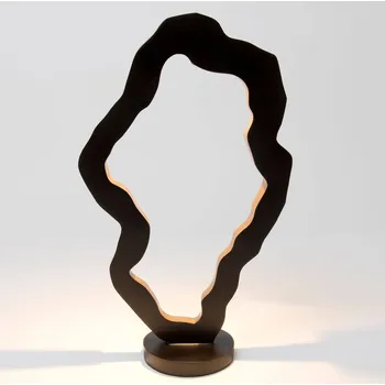 Lampička Holländer Stolní lampa LED Infernale, originální design - Podstavec - Ø 14 cm, výška 2,5 cm černohnědá, zlatá LED 12 W celkem - Doprava zdarma