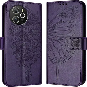 Příslušenství pro tablet VSECHNONAMOBIL 81071 ART BUTTERFLY Peněženkový obal pro Blackview Shark 8 tmavě fialový