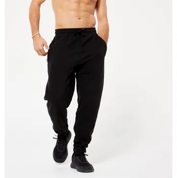 DOMYOS Pánské hřejivé tepláky XL / W39 L34 BEZBARVÁ|ČERNÁ