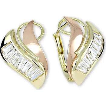 Náušnice Leru Zlaté náušnice s bagetovými zirkony