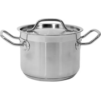 Nádobí Yato Gastro Hrnec vysoký s poklicí NEREZ 16x12cm 2,4l, YG-00001