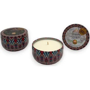 Svíčka Svíčka s vůní Velvet Black, mandala barevná, 140 ml, kokosový vosk, NEFERTEM CANDLES