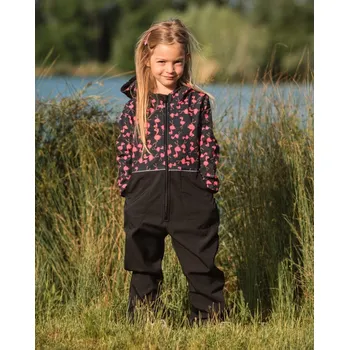 Chlapecká zimní kombinéza Dětská softshellová kombinéza, plameňáci 128