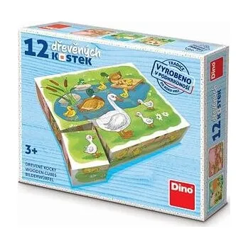 Dřevěná hračka Dino Na farmě - Dřevěné kostky