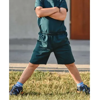 Chlapecké kraťasy Dětské kraťasy s kapsami, lahvově zelené 98