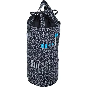 Organizér galanterie Taška na pletení a háčkování ve tvaru válce - Černobílý (Knitting Bag Deco)