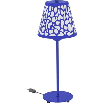 Lampička Aluminor Nihoa stolní lampa s děrovaným vzorem modrá/bílá - Ø základny 13,5 cm; výška stínidla na lampu 14 cm modrá, bílá 1 x 12 W - Doprava zdarma
