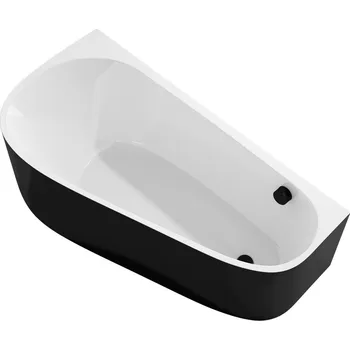 Vana PROJEKTA DL MONOLITH nástěnná stojící vana 156x77x60cm, bílá/černá