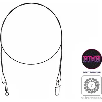 DELPHIN Titánové lanko 1x7 BOMB! s obratl. a karab. - Titánové lanko 1x7 BOMB! s obratl. a karab. - 2ks/20cm/7kg