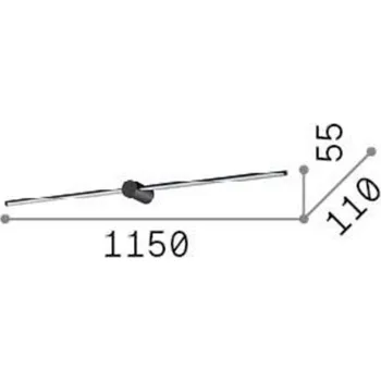 Lampička Ideallux Ideal Lux LED nástěnné světlo Filo, mosazná barva, šířka 115 cm LED 16 W celkem - Doprava zdarma