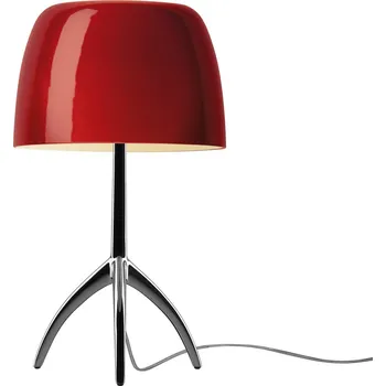 Lampička Foscarini Lumiere piccola černá/červená stmívač - výška stínidla 14 cm, délka přívodního kabelu 190 cm třešňově červená, černá-chrom 1 x 6,5 W LED - Doprava zdarma