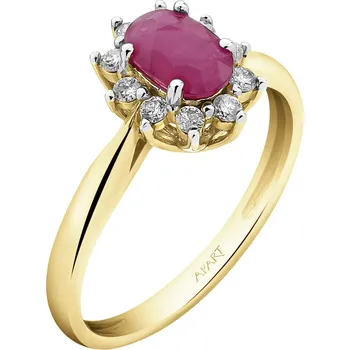 Prsten Zlatý prsten s brilianty a rubínem - ryzost 585 - 203.215