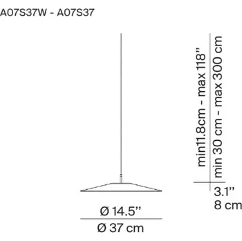 Luceplan Koinè LED závěsné světlo 927 Ø37cm modrá - baldachýn - Ø 21 cm, výška 5 cm 1 x 19 W LED - Doprava zdarma