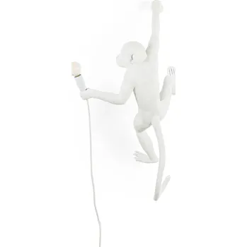 Lampička SELETTI LED deko nástěnné světlo Monkey Lamp, bílá, pravé - kabel 450 cm 1 x 4 W LED - Doprava zdarma