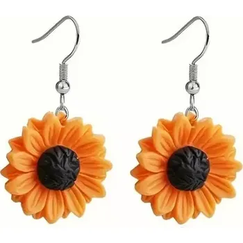 Náušnice Naušnice květinové (visačky) - slunečnice (Ø 19mm)