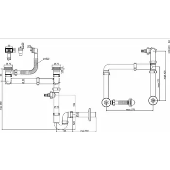 Sifon Sifon pro dvojdřez Aniplast LD0505PL, 1 1/2 x 40