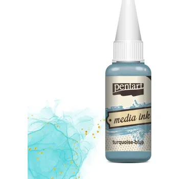 Pentart alkoholový inkoust Media Ink 20 ml Barvy Pentart: Tyrkysově modrá